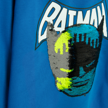                             Mikina s flitrovou aplikací Batman- modrá                        