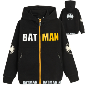 Rozepínací mikina s kapucí Batman- černá