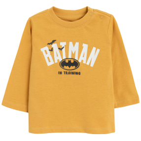 Tričko s dlouhým rukávem a potiskem Batman- žluté