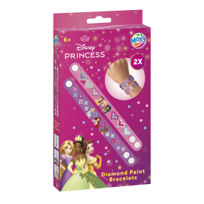 Diamantové malování Disney Princezny - výroba náramků 2 ks 