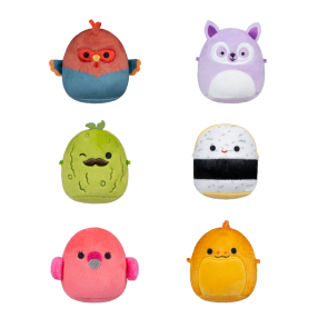 Plyšový mazlíček Micromallows 6Pack - Okurek, Úhoř, Plameňák, Kohout, Sushi, Lemur