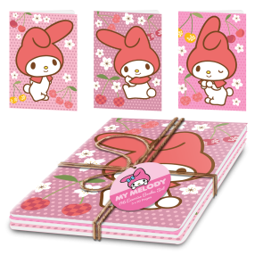 My Melody set sešitů A5, 3 ks