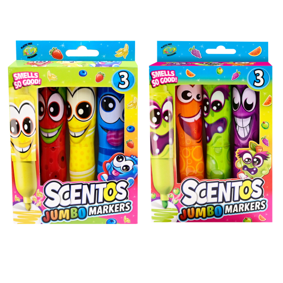 Fixy voňavé Scentos Jumbo Funny Face 3ks                    